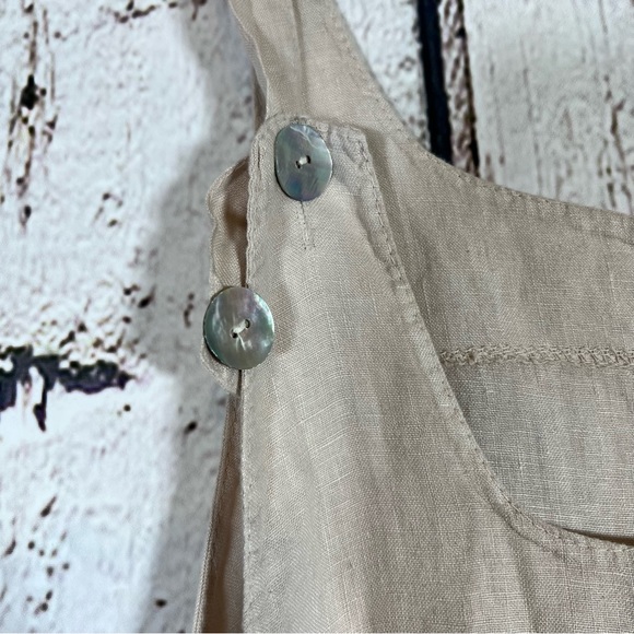 Lin Bohème Linen Lagenlook Jumper Smock Apron Pinafore Tunic Dress Oversized O/S - Picture 12 of 16